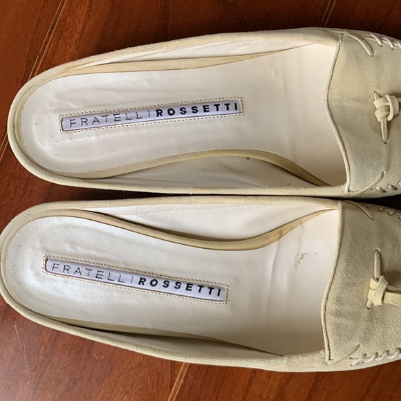 Vintage Fratelli Rossetti Pale Yellow Suede Mules - Picture 2 of 10
